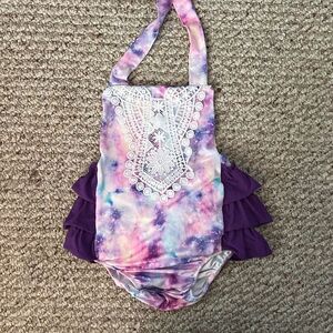 Addys attic 24M Purple baby 24M one piece halter suit